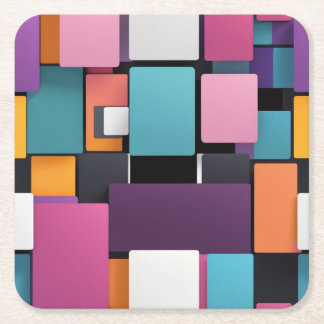 Giant colorful squares square paper coaster