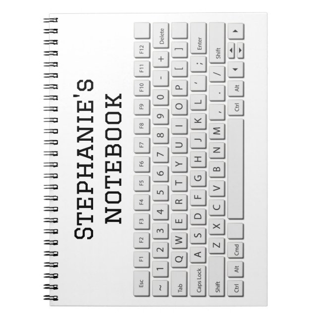 Giant computer keyboard QWERTY letters novelty Notebook (Front)