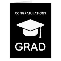 Giant Congratulations Grad Graduation Card Black