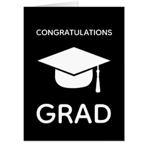 Giant Congratulations Grad Graduation Card Black