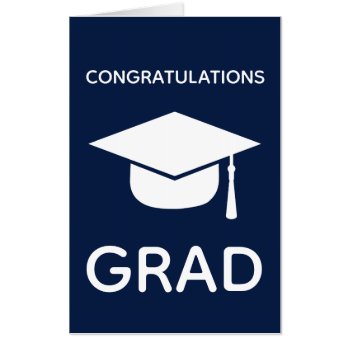 Giant Congratulations Grad Graduation Card Navy by DearHenryDesign at Zazzle