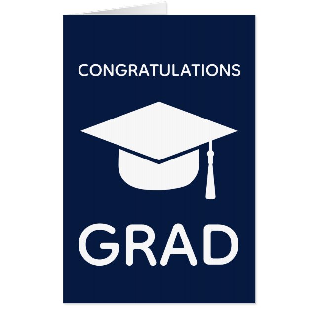 Giant Congratulations Grad Graduation Card Navy (Front)