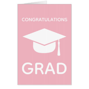 Giant Congratulations Grad Graduation Card Pink