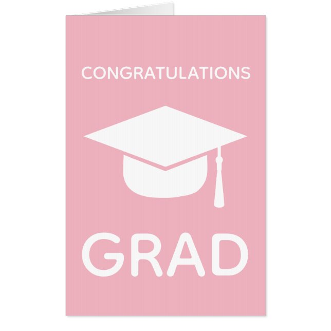 Giant Congratulations Grad Graduation Card Pink (Front)