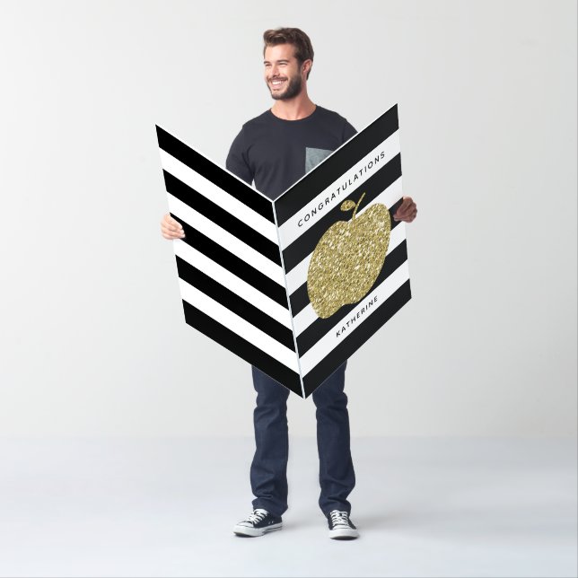 Giant Congratulations Graduation Card Gold Glitter (In Situ)