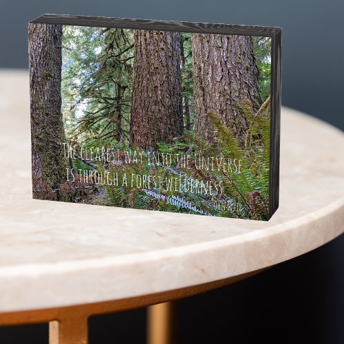 Giant Conifer Forest with John Muir Quote Wooden Box Sign