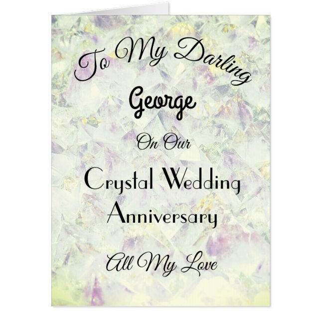Giant Crystal Anniversary Husband Greeting Card. Card (Front)