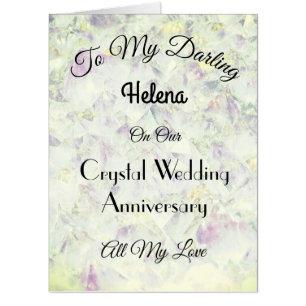 Giant Crystal Anniversary Wife Greeting Card. Card