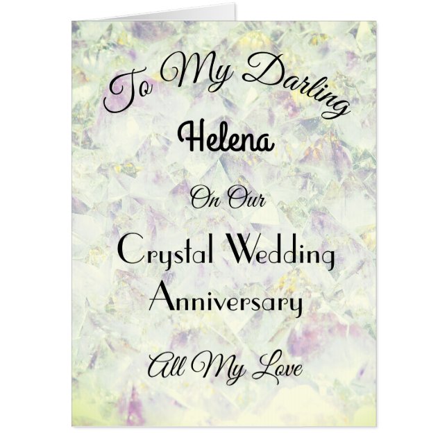 Giant Crystal Anniversary Wife Greeting Card. Card (Front)