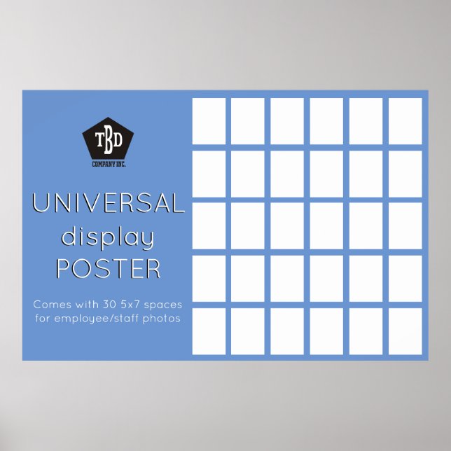 Giant custom color 30-slot universal photo display poster (Front)