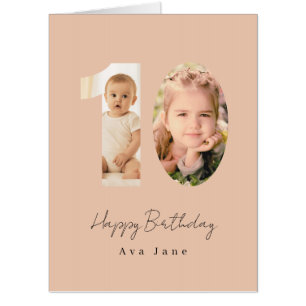 GIANT Custom Photo Number 10 10th Birthday Card