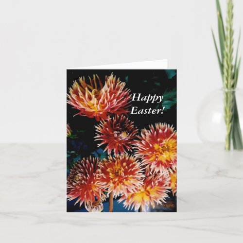 Giant Dahlias Easter  Holiday Card