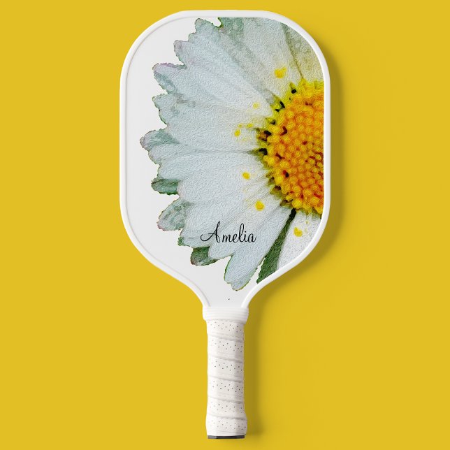 Giant Daisy Personalized Pickleball Paddle (Turn heads with this stylish giant daisy pickleball bat. )