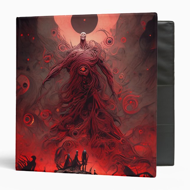 Giant Demon Creature Dark Fantasy Horror 3 Ring Binder (Front/Inside)