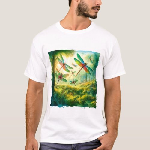 Giant Dragonflies in Ancient Forest REF29 _ Waterc T_Shirt