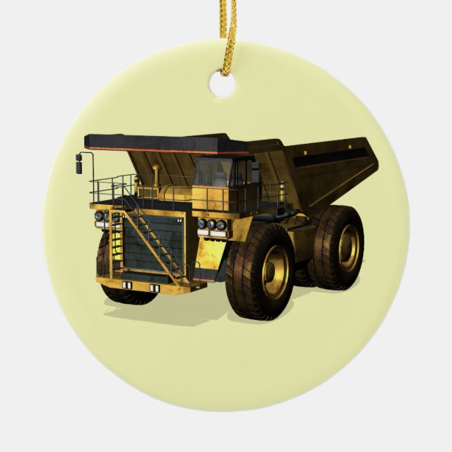 Giant Dump Truck Ceramic Ornament (Front)