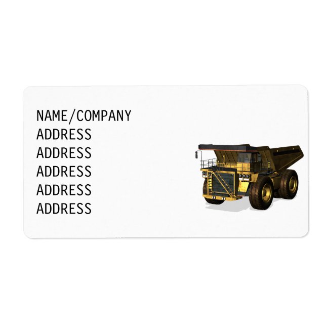 Giant Dump Truck Label (Front)