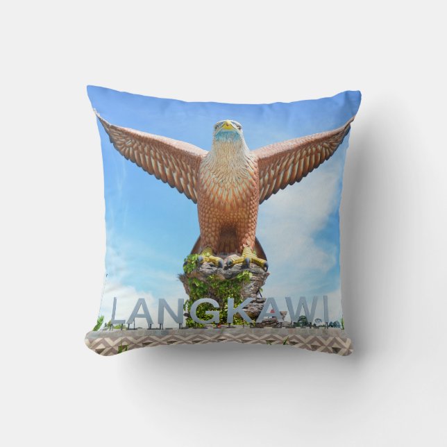 Giant Eagle Statue Langkawi Malaysia Souvenir Throw Pillow (Front)