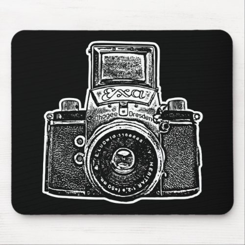 Giant East German Camera _ Black and White Mouse Pad