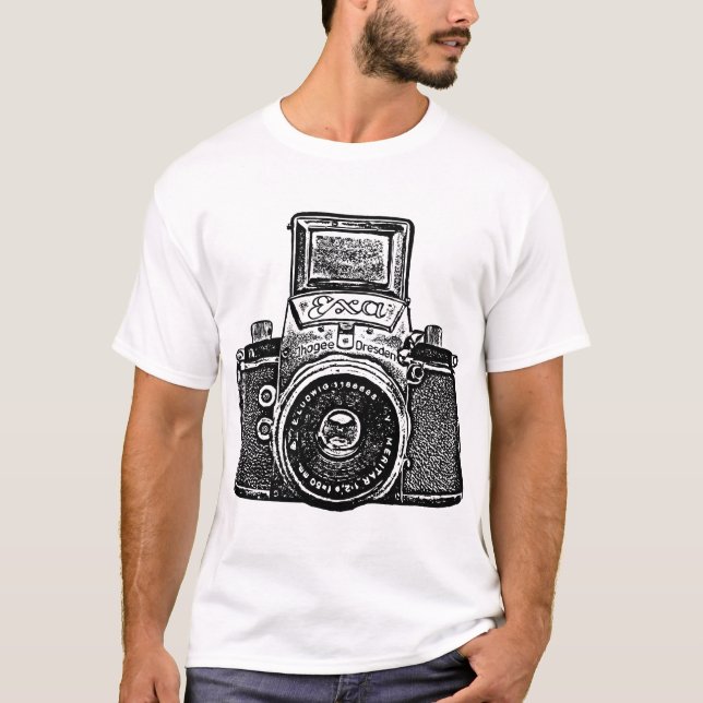 Giant East German Camera - Black T-Shirt (Front)