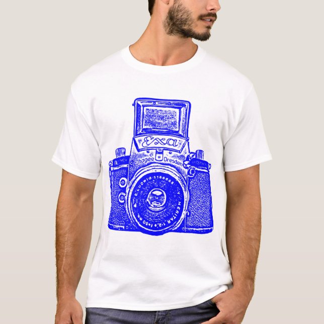 Giant East German Camera - Blue T-Shirt (Front)