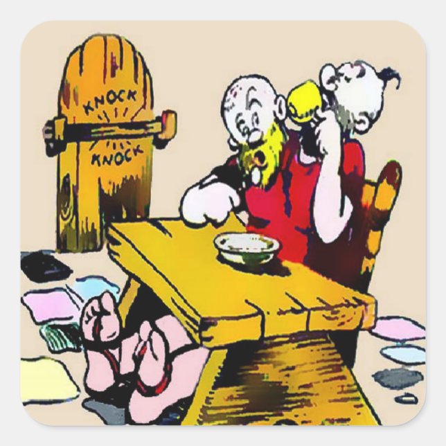 Giant Eats His Dinner Stickers (in 7 shapes) (Front)