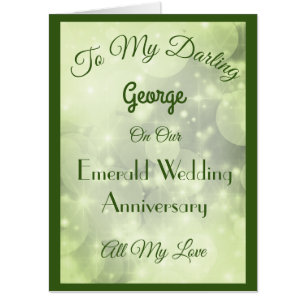 Giant Emerald Anniversary Husband Greeting Card. Card