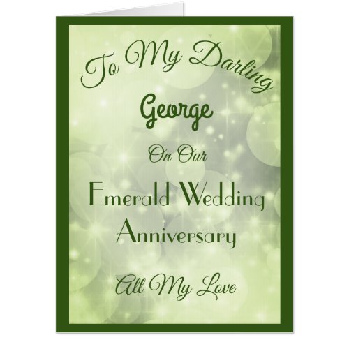 Giant Emerald Anniversary Husband Greeting Card Card