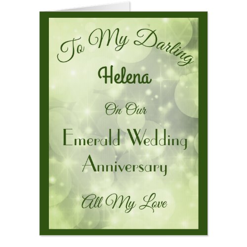 Giant Emerald Anniversary Wife Greeting Card Card