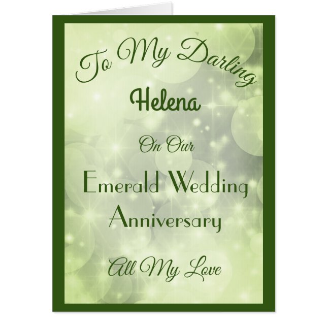 Giant Emerald Anniversary Wife Greeting Card. Card (Front)