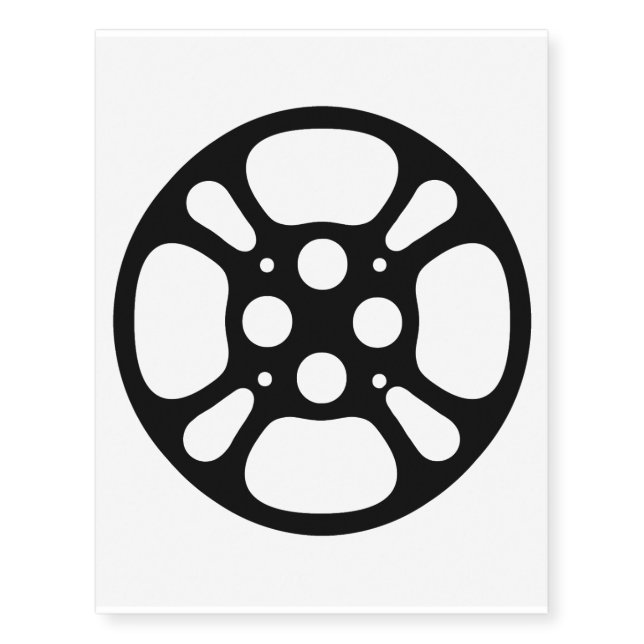 Giant Film Reel / Movie Reel Temporary Tattoo (Front)