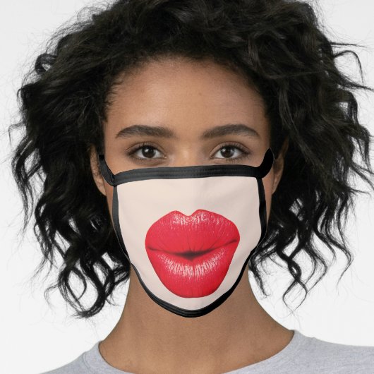 GIANT FUNNY BOTOX RED LIPS MASK (Worn Her)