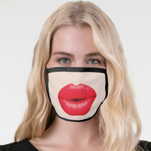 GIANT FUNNY BOTOX RED LIPS MASK (Worn Her)