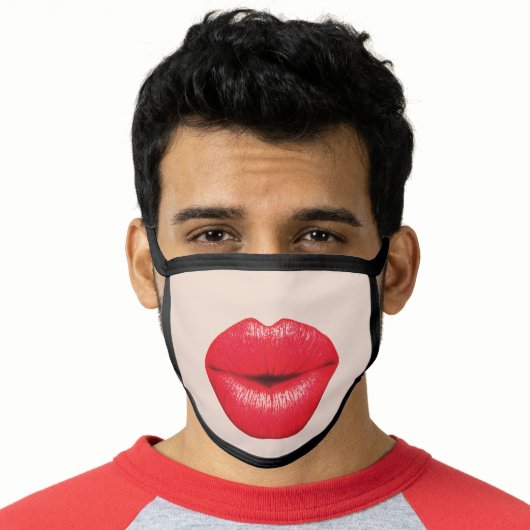 GIANT FUNNY BOTOX RED LIPS MASK (Worn Him)