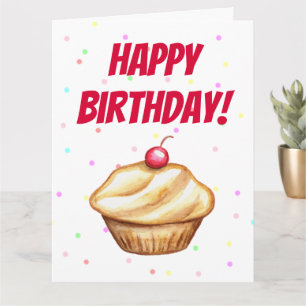Giant Funny Cupcake Happy Birthday Card