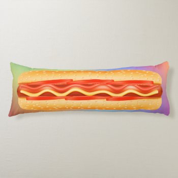 Giant Funny Hot Dog Pillow by idesigncafe at Zazzle