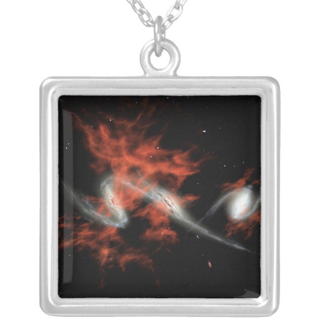 Giant galactic blobs silver plated necklace (Front)