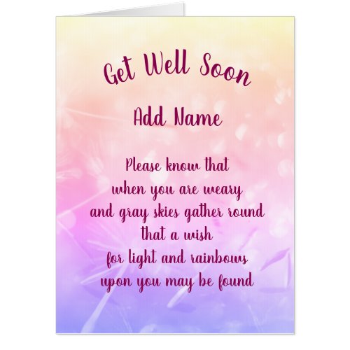 Giant Get Well Soon Card