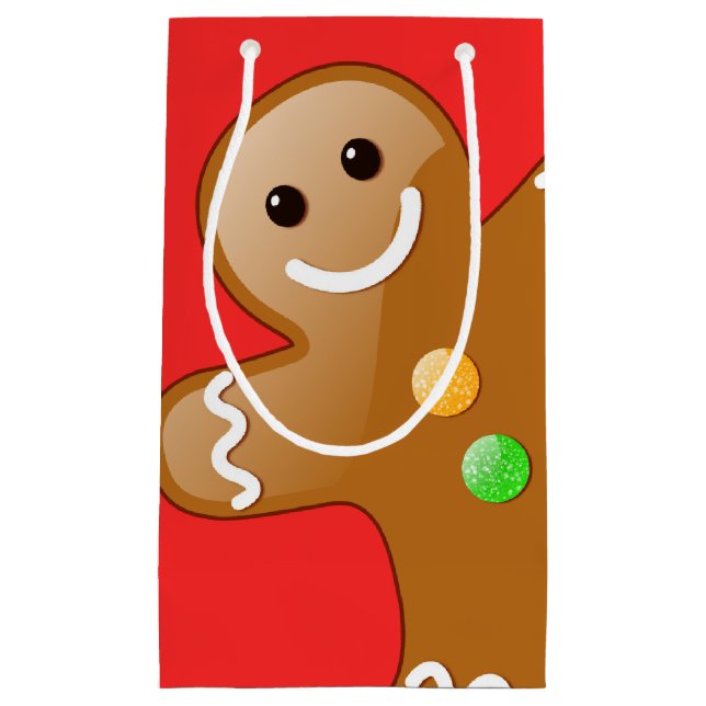 Giant Gingerbread Man Small Gift Bag (Front)