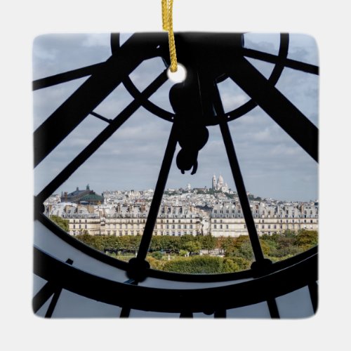 Giant glass clock at the Muse dOrsay _ Paris Ceramic Ornament