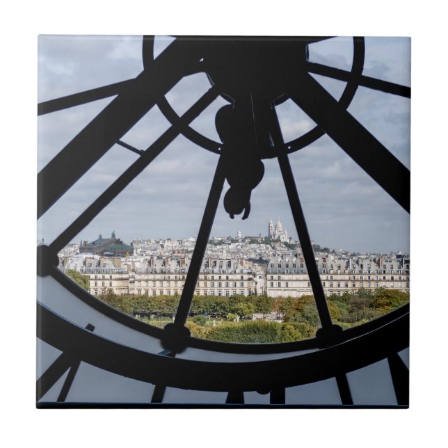Giant glass clock at the Musée d'Orsay - Paris Ceramic Tile (Front)