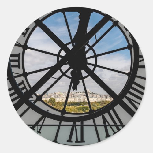 Giant glass clock at the Muse dOrsay _ Paris Classic Round Sticker