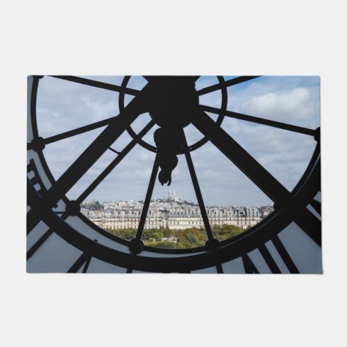 Giant glass clock at the Muse dOrsay _ Paris Doormat
