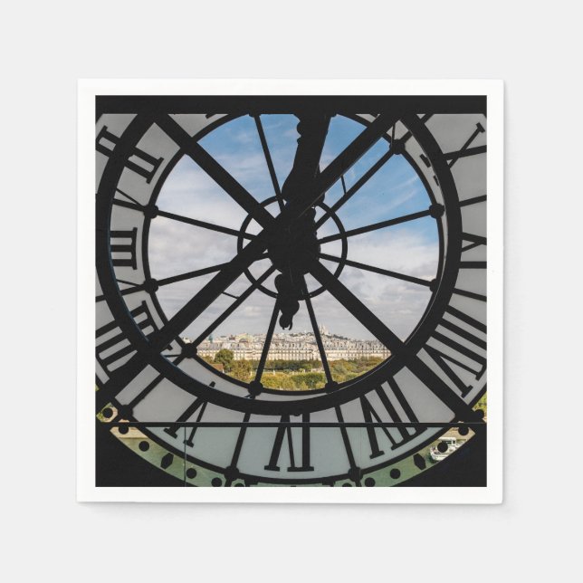 Giant glass clock at the Musée d'Orsay - Paris Napkins (Front)