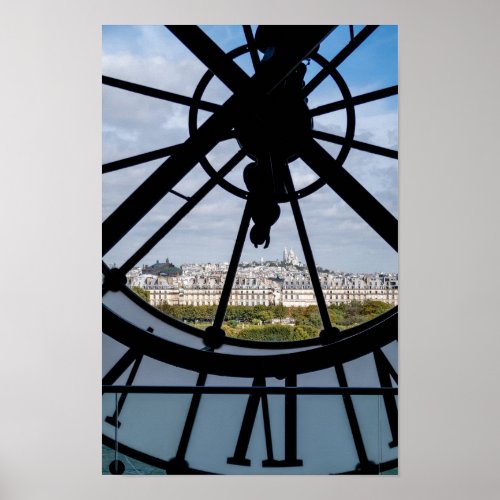 Giant glass clock at the Muse dOrsay _ Paris Poster