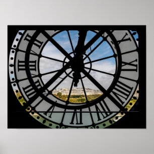 Giant glass clock at the Musée d'Orsay - Paris Poster