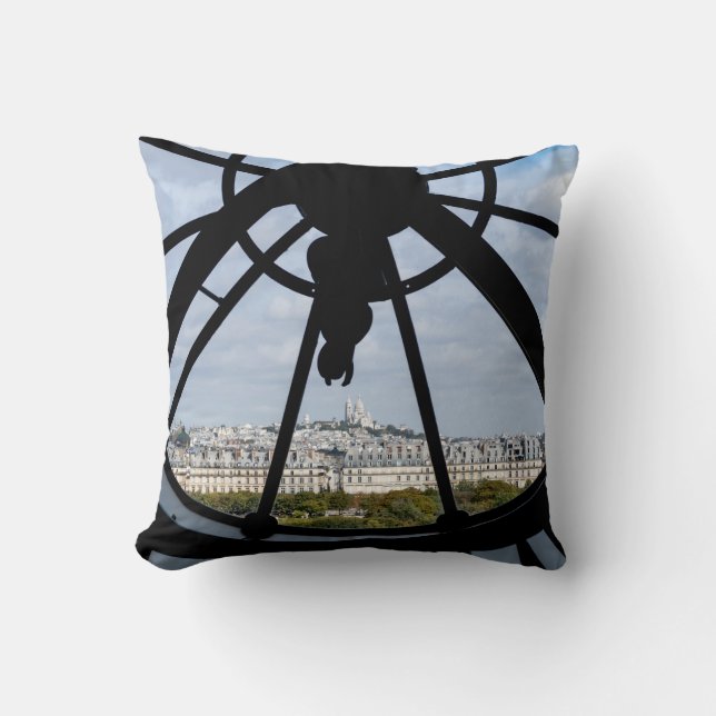 Giant glass clock at the Musée d'Orsay - Paris Throw Pillow (Front)
