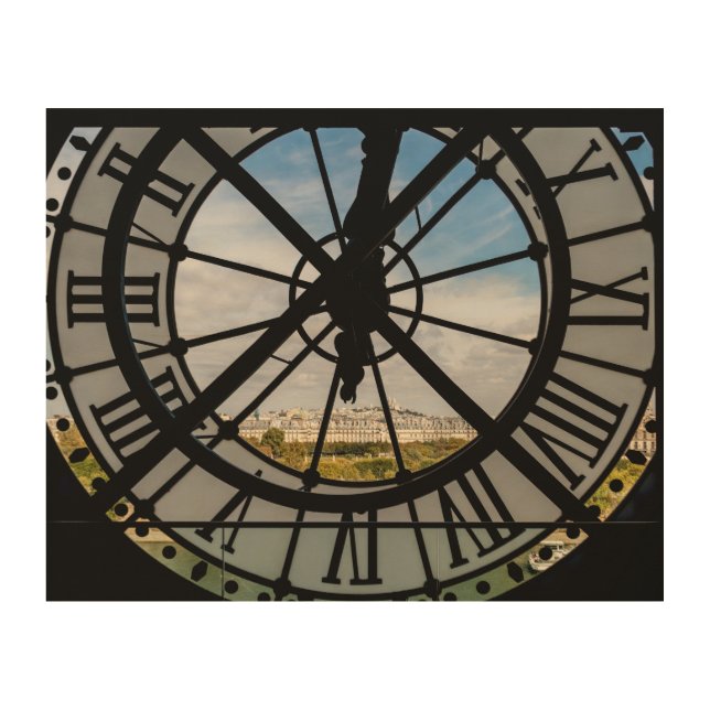 Giant glass clock at the Musée d'Orsay - Paris Wood Wall Art (Front)
