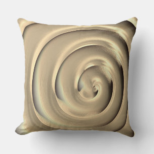 Giant 'gold' spiral over black background throw pillow