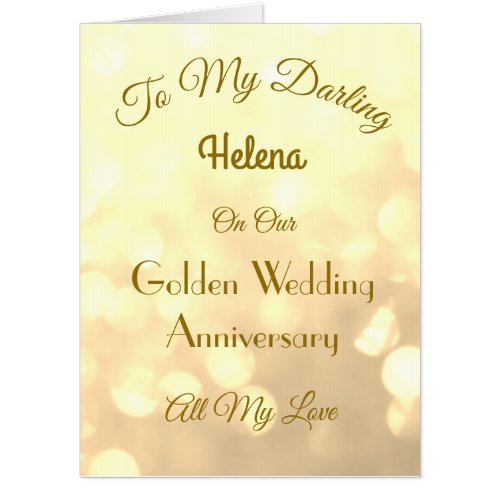 Giant Golden Anniversary Wife Greeting Card Card